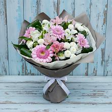 Букет цветов из:  Герберы, Альстромерии и Хризантемы в Гайны