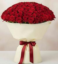 Букет 101 Красная роза Милано в Гайны