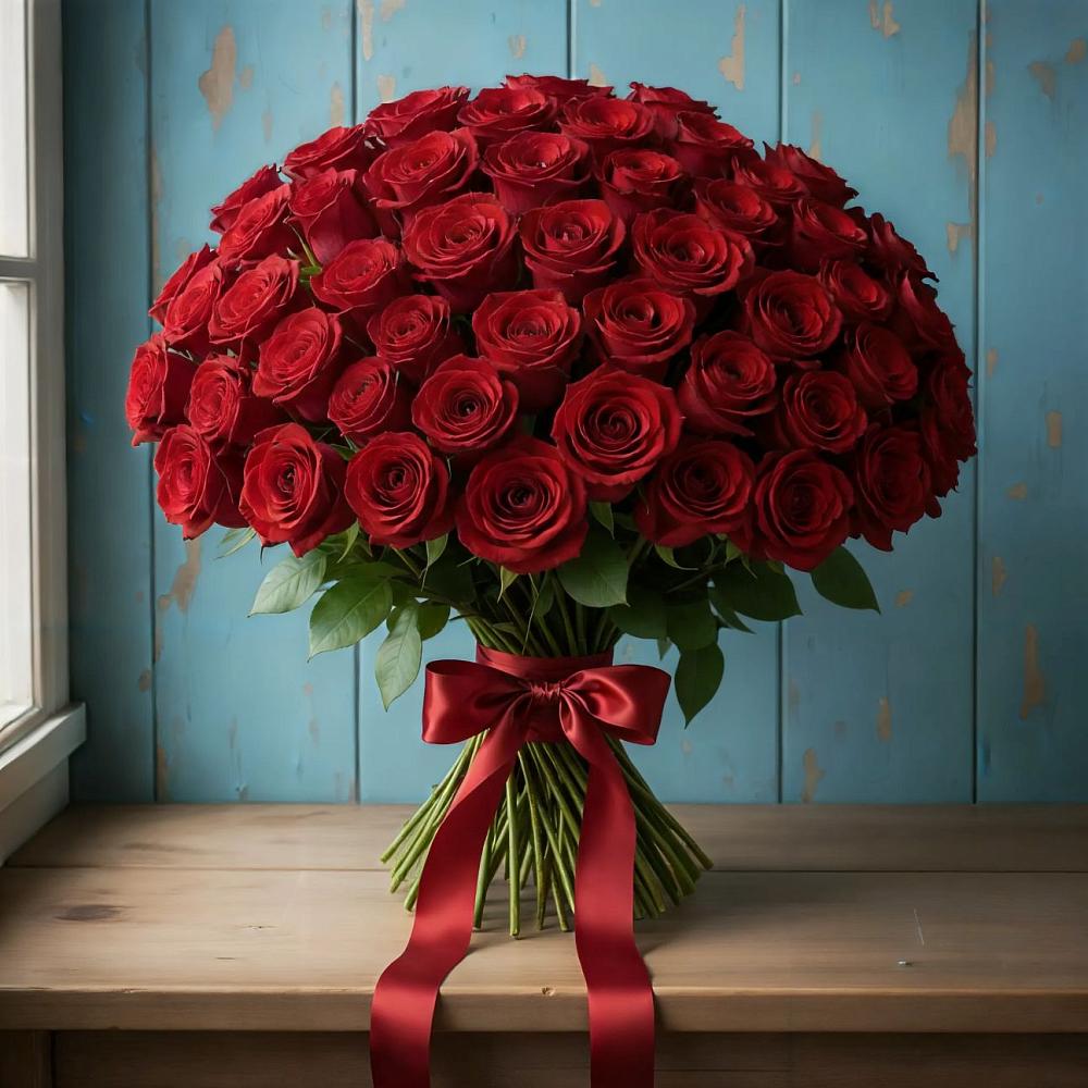 Букет Красные розы Блэк Меджик в Гайны