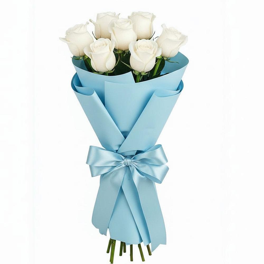 Букет 7 белых роз Проуд в Гайны