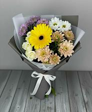 Букет цветов из:  Розы, Герберы и Хризантемы в Гайны