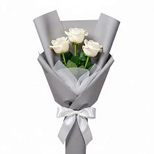 Букет 3 белые розы #REPLACE_PRED# Гайны