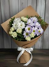 Букет цветов из:  Хризантемы и Розы в Гайны