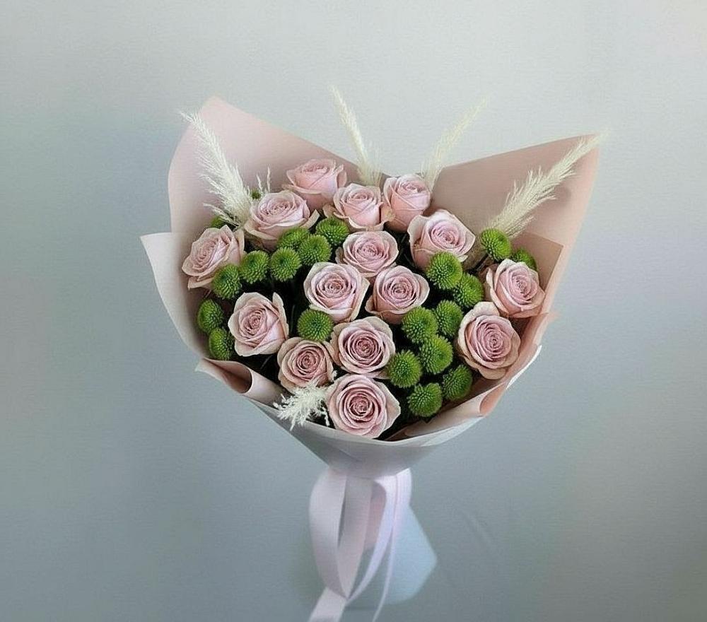 Букет цветов из: Розы и Хризантемы в Гайны