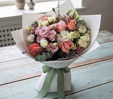 Букет цветов из:  Розы, Лизиантусы и Гвоздики в Гайны