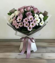 Букет цветов из:  Хризантемы и Розы в Гайны