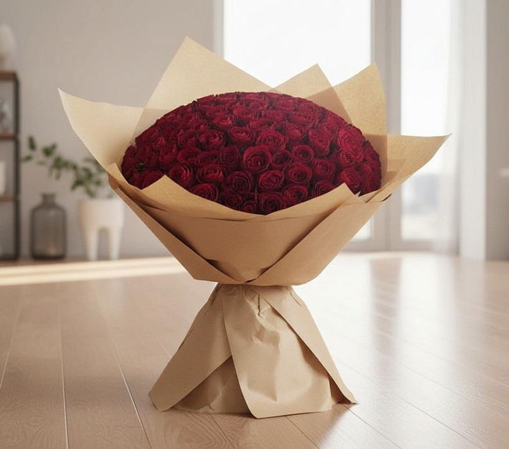 Букет 101 Красная роза в Гайны