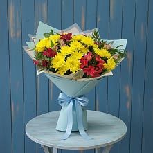 Букет цветов из:  Альстромерии и Хризантемы в Гайны